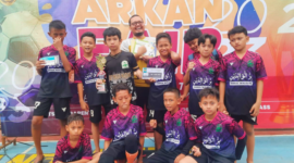 Foto : Aksi Hebat Siswa-siswi SD dalam Kompetisi Futsal Arkan Fair Bekasi. (Doc.Ist)